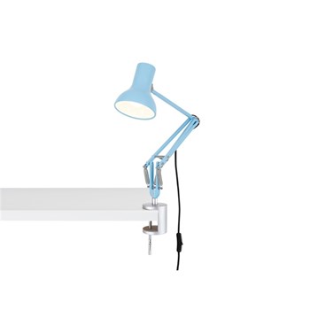 Anglepoise Type 75 Mini Adjustable Desk Lamp with Clamp and Spring, Powder Blue