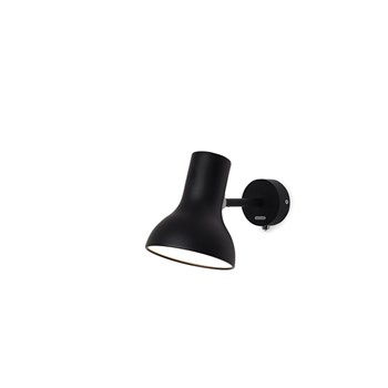 Anglepoise Type 75 Mini Adjustable Wall Light in Aluminium, Jet Black