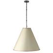 Visual Comfort Goodman Large Bronze Pendant with Shade in Antique White