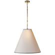 Visual Comfort Goodman Large Pendant with Shade & Black Tape in Hand-Rubbed Antique Brass 