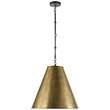 Visual Comfort Goodman Medium Pendant with Hand-Rubbed Antique Brass Shade in Bronze
