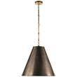 Visual Comfort Goodman Medium Pendant with Bronze Shade in Hand-Rubbed Antique Brass 