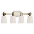 Visual Comfort Bryant Four-Light Wall Lamp with White Glass in Polished Nickel