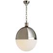 Visual Comfort Hicks Extra Large Globe Pendant with White Glass in Polished Nickel