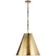 Visual Comfort Goodman Medium Pendant with Hand-Rubbed Antique Brass Shade in Bronze with Antique Brass
