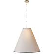 Visual Comfort Goodman Large Pendant with Shade & Black Tape in Bronze with Antique Brass