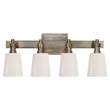 Visual Comfort Bryant Four-Light Wall Lamp with White Glass in Antique Nickel