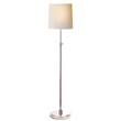Visual Comfort Bryant Adjustable Floor Lamp with Natural Paper Shade in Polished Nickel