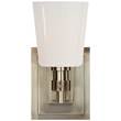 Visual Comfort Bryant Single Bath Sconce with White Glass in Antique Nickel