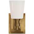 Visual Comfort Bryant Single Bath Sconce with White Glass in Hand-Rubbed Antique Brass