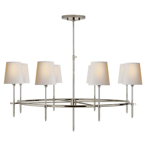 Visual Comfort Bryant Large Ring Chandelier with Natural Paper Shades