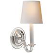 Visual Comfort Channing Single Wall Light with Natural Paper Shades in Polished Silver