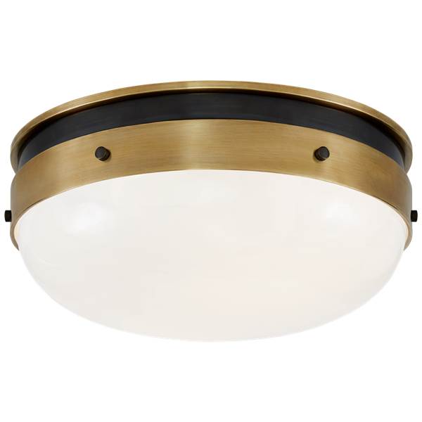 Visual Comfort Hicks Small Flush Mount with White Glass