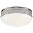 Visual Comfort Hicks Small Flush Mount with White Glass in Polished Nickel