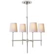 Visual Comfort Bryant Small 4-Light Chandelier with Natural Paper Shades in Polished Nickel