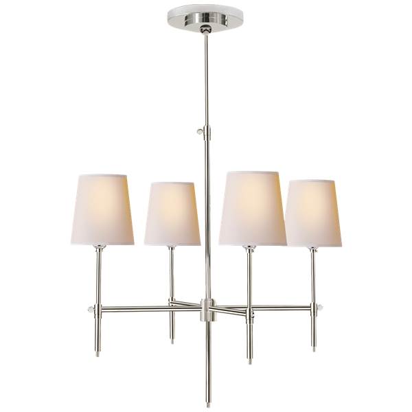 Visual Comfort Bryant Small 4-Light Chandelier with Natural Paper Shades