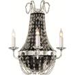 Visual Comfort Paris Flea Market Wall Light with Seeded Glass in Polished Silver