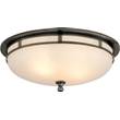 Visual Comfort Openwork Large Frosted Glass Flush Mount in Bronze