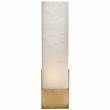 Visual Comfort Covet Tall Box Alabaster Wall Light in Antique Burnished Brass