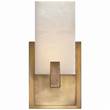 Visual Comfort Covet Short Clip Alabaster Wall Light in Antique Burnished Brass