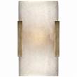 Visual Comfort Covet Wide Clip Alabaster Wall Light in Antique Burnished Brass