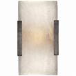 Visual Comfort Covet Wide Clip Alabaster Wall Light in Bronze
