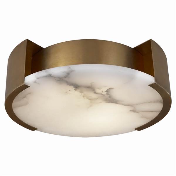 Visual Comfort Melange Small Flush Mounted Lamp with Alabaster Stone inset