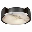 Visual Comfort Melange Small Flush Mounted Lamp with Alabaster Stone inset in Bronze