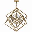 Visual Comfort Cubist Small Clear Glass Pendant in Gild