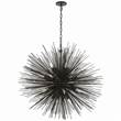 Visual Comfort Strada Large Round Pendant with Random Organic Array of Radiating Quills in Aged Iron