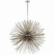Visual Comfort Strada Large Round Pendant with Random Organic Array of Radiating Quills in Polished Nickel
