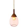 EBB & FLOW Lute 22cm Medium Pendant with Metal Top & Mouth-Blown Glass in Coral/Copper