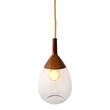 EBB & FLOW Lute 22cm Medium Pendant with Metal Top & Mouth-Blown Glass in Clear/Copper