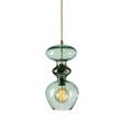 EBB & FLOW Futura 18cm with Mouthblown Glass Pendant Lamp in Forest Green
