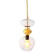 EBB & FLOW Futura 18cm with Mouthblown Glass Pendant Lamp in Clear & Gold