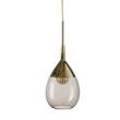 EBB & FLOW Lute 22cm Medium Pendant with Metal Top & Mouth-Blown Glass in Chestnut Brown/Gold