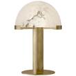 Visual Comfort Melange Desk Lamp with Alabaster Shade in Antique-Burnished Brass