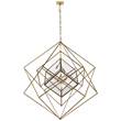 Visual Comfort Cubist Large Clear Glass Pendant in Gild