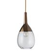 EBB & FLOW Lute 14cm Small Pendant with Metal Top & Mouth-Blown Glass in Clear/Copper