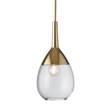 EBB & FLOW Lute 14cm Small Pendant with Metal Top & Mouth-Blown Glass in Clear/Gold