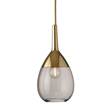 EBB & FLOW Lute 14cm Small Pendant with Metal Top & Mouth-Blown Glass in Chestnut Brown/Gold
