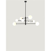 Atom  8-Light Metal Chandelier Black