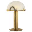 Visual Comfort Melange Alabaster LED Table Lamp  in Antique-Burnished Brass