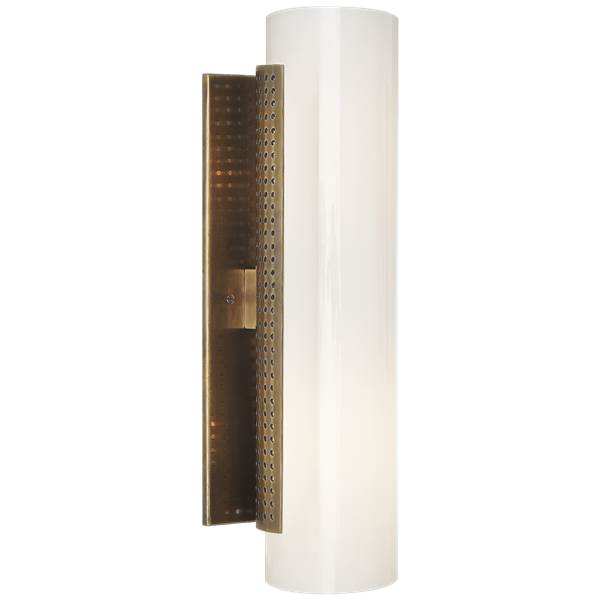 Visual Comfort Precision White Glass Cylinder Sconce