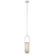 Visual Comfort Melange Small Elongated Pendant with Alabaster Shade in Polished Nickel