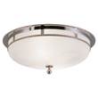 Visual Comfort Openwork Large Frosted Glass Flush Mount in Chrome