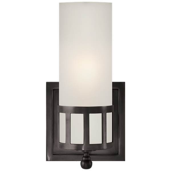Visual Comfort Openwork Single Frosted Glass Wall Sconce