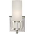 Visual Comfort Openwork Single Frosted Glass Wall Sconce in Polished Nickel