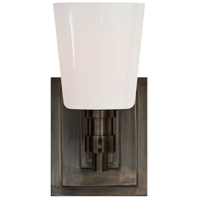 ARN2362HABWG by Visual Comfort - Lisette Bracketed Sconce in Hand-Rubbed  Antique Brass with White Glass