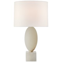 Versa Large Table Lamp Alabaster Linen Shade